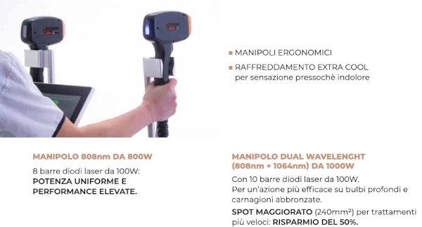 arredamento estetica doppio manipolo laser